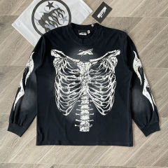 1:1 Hellstar Studios Airbrushed Bones Halloween T-Shirt Black