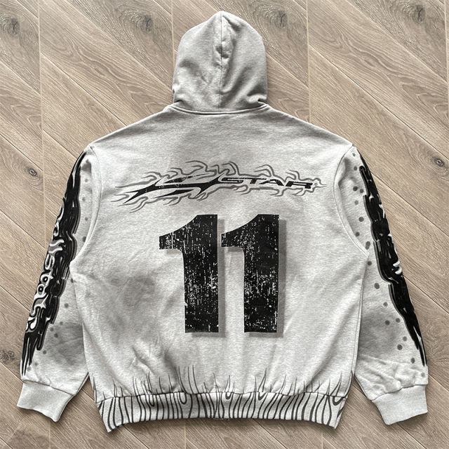 Hellstar Studios Zip Up Hoodie Gray
