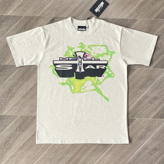 High Quality Hellstar Studios Jesus Cross Tee T-Shirt Beige