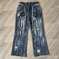 1:1 Quality Hellstar Studios Distressed Flare Pants