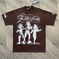 High Quality Hellstar Studios Cherubs T-Shirt Brown
