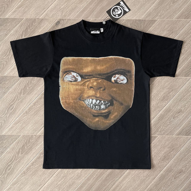 High Quality Hellstar Studios Jesus Cross Tee T-Shirt Beige