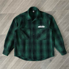 High Quality Hellstar Studios Plaid Checkered Shirt Jacket Red Blue Green