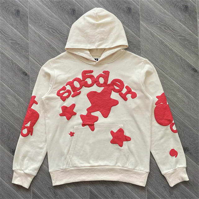 1:1 Top Quality Sp5der 555555 Hoodie Pants Beige