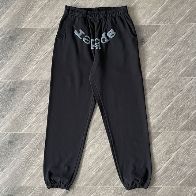 1:1 Top Quality Sp5der 555555 Hoodie Pants Black