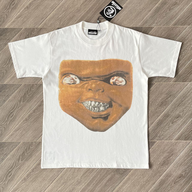 High Quality Hellstar Studios Jesus Cross Tee T-Shirt Beige