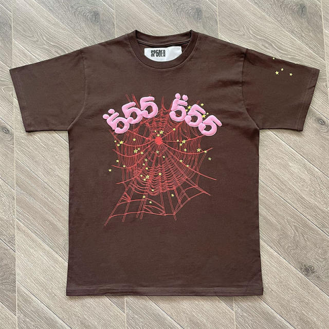 Spider Sp5der 555555 Worldwide T-Shirt Brown