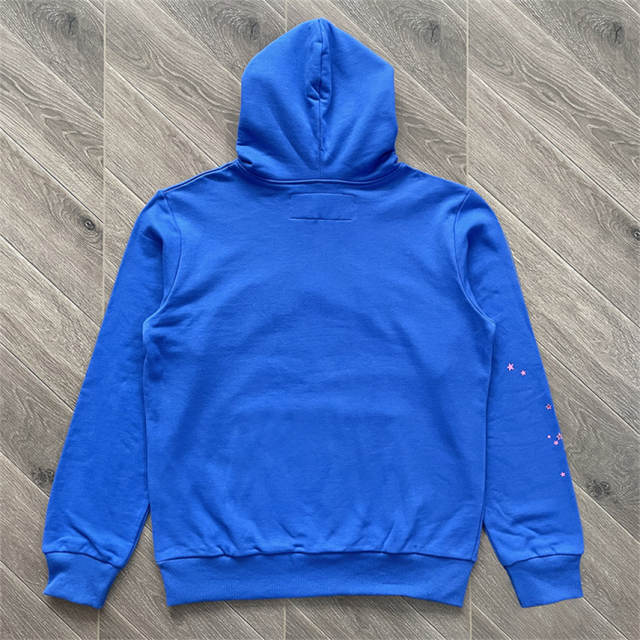 1:1 Top Quality Sp5der 555555 Zipped Hoodie Blue