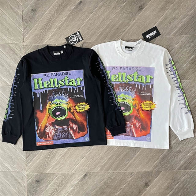 Hellstar Kid Long Sleeve T-Shirt White Black