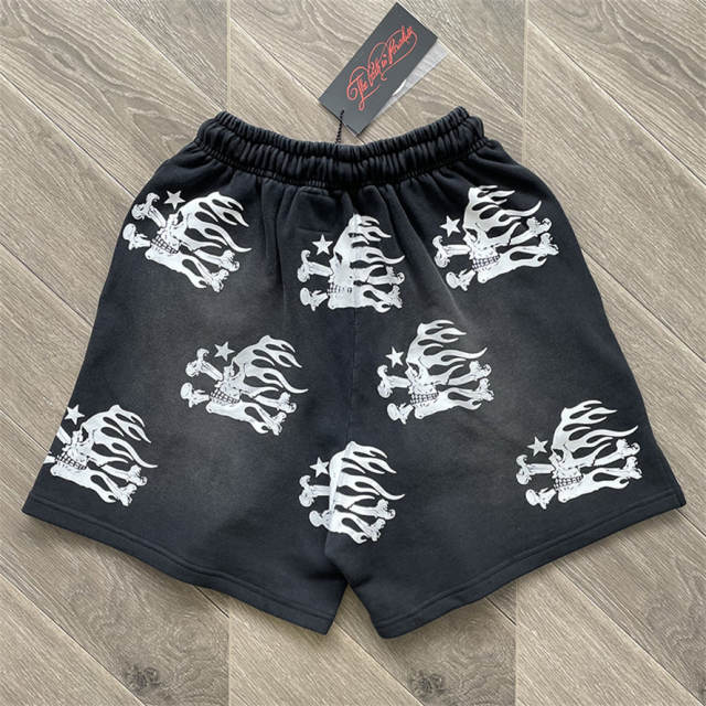 Hellstar Studios Washed Skull Shorts Black