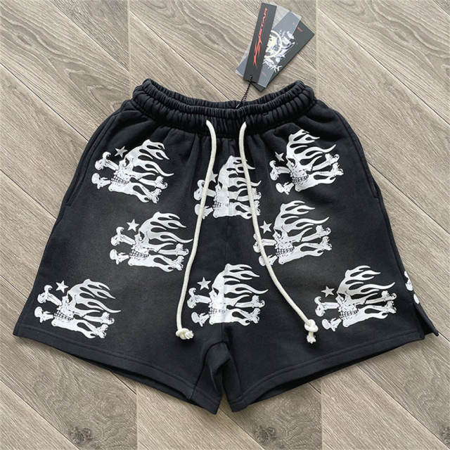 Hellstar Studios Washed Skull Shorts Black