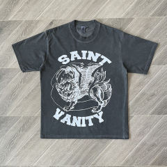 1:1 Top Quality Saint Vanity Distressed T-Shirt Gray