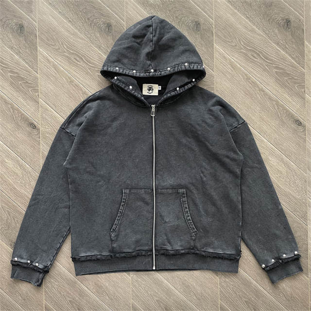 1:1 Top Quality Saint Vanity Washed Studded Hoodie