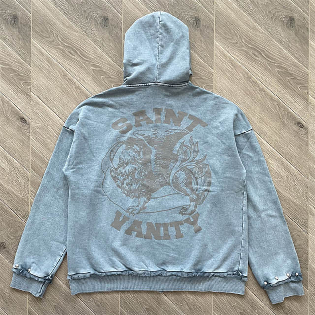 1:1 Top Quality Saint Vanity Washed Studded Hoodie