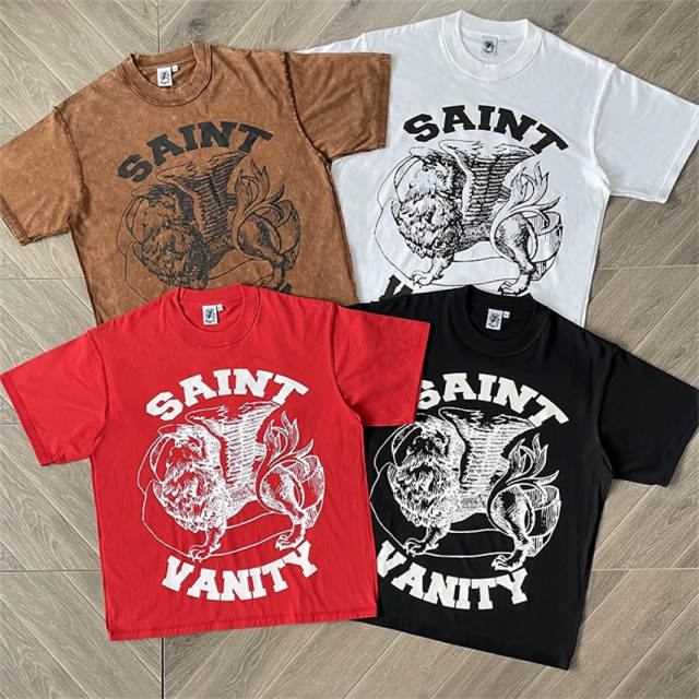 1:1 Top Quality Saint Vanity Distressed T-Shirt 4 Colors