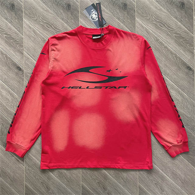 Hellstar Classic Logo Long Sleeve T-Shirt White Red Black
