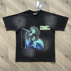 High Quality HELLSTAR STUDIOS King of Rock and Roll T-Shirt Black