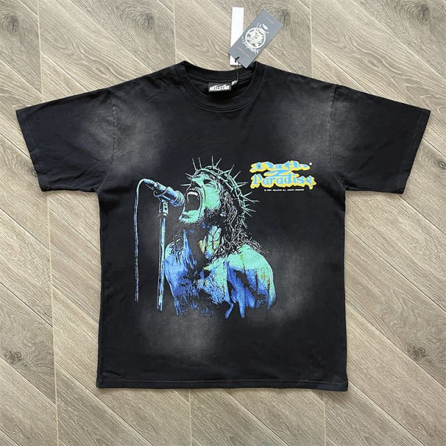 High Quality HELLSTAR STUDIOS King of Rock and Roll T-Shirt Black