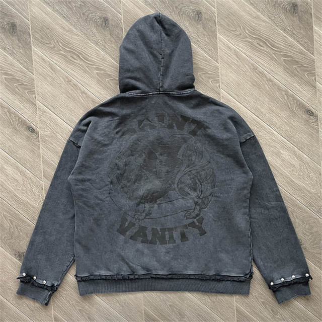 1:1 Top Quality Saint Vanity Washed Studded Hoodie