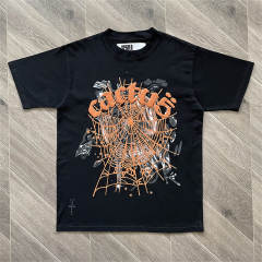 High Quality Sp5der x Cactus Jack Logo T-Shirt Black