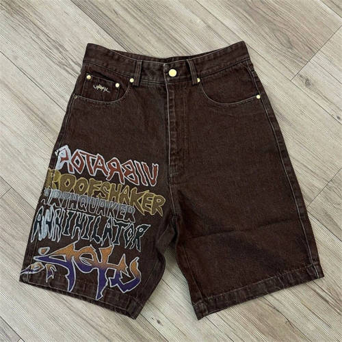 Travis Scott Cactus Jack Denim Shorts Brown