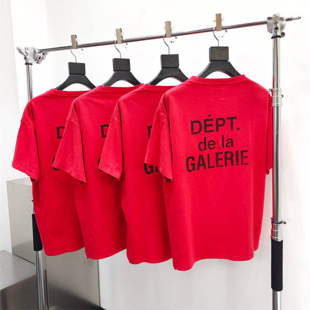 Gallery Dept 1:1 quality version French Logo Dept De La Galerie Print Tee T-Shirt Red