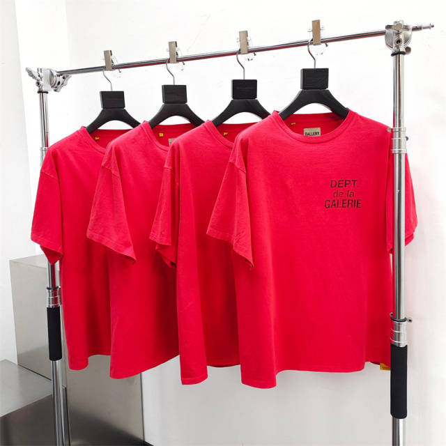 Gallery Dept 1:1 quality version French Logo Dept De La Galerie Print Tee T-Shirt Red