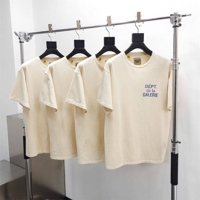 Gallery Dept 1:1 quality version French Logo Dept De La Galerie Print Tee T-Shirt Beige