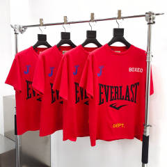 1:1 quality version Gallery Dept x Everlast Letter Printed Tee Red