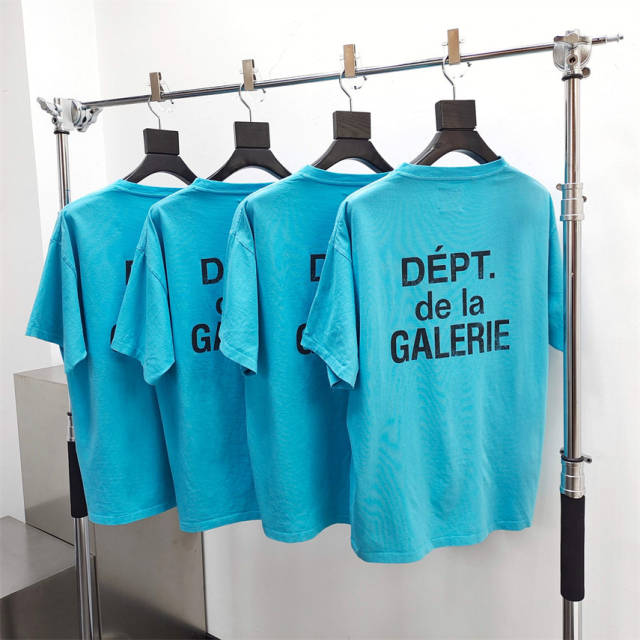 Gallery Dept 1:1 quality version French Logo Dept De La Galerie Print Tee T-Shirt Blue