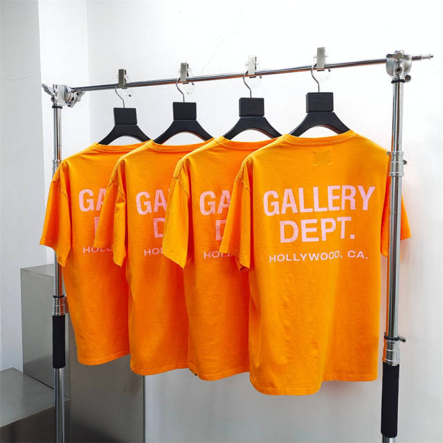 Gallery Dept 1:1 Quality version Basic Hollywood Letter Print Washed Orange