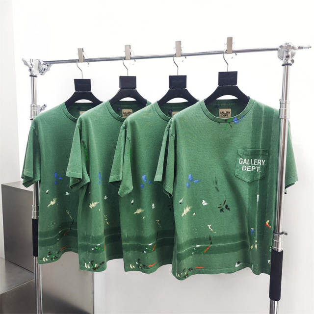 Gallery Dept 1:1 quality Version Hand Painted Splash Ink Pocket Tee 2 colors