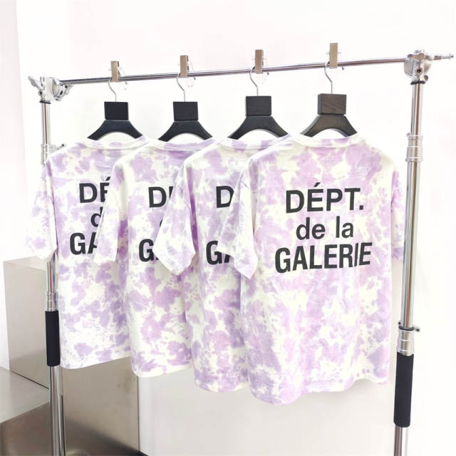 Gallery Dept 1:1 quality version Purple Tie-Dye French Letter Tee