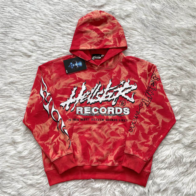 High Quality Hellstar Sudios Records Red Hoodie Red