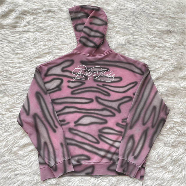High Quality Hellstar Studios Classic Logo Airbrush Zip-Up Hoodie