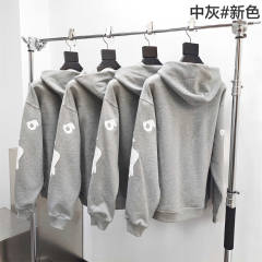 1:1 Quality Spider Star Pentagram Gray Hoodie & Pants Set