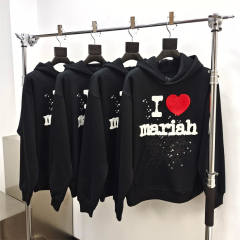 1:1 Quality Spider I Love Mariah print Hoodie & Pants Set