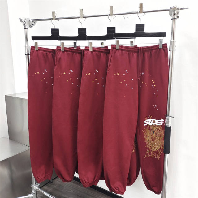 1:1 Quality Spider WorldWide Web Spider Red hoodie pants tracksuits