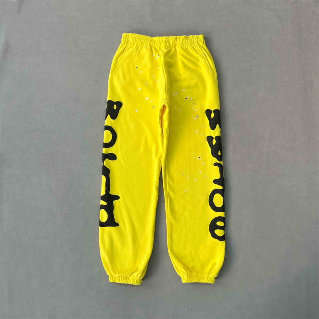 1:1 Quality Spider Hoodie & Pants Set Yellow