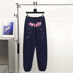 1:1 Quality Spider Atlanta Stars Foaming Print Hoodie Pants Tracksuit Navy Blue