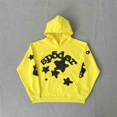 1:1 Quality Spider Hoodie & Pants Set Yellow