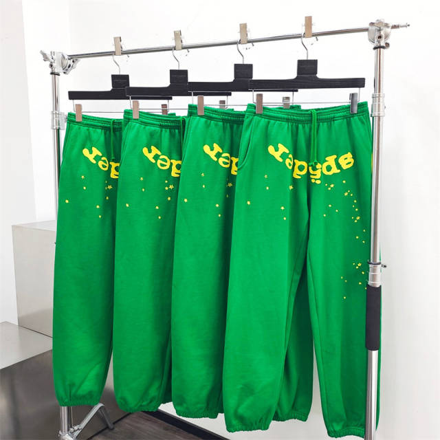 1:1 Top Quality Sp5der 555555 Hoodie Pants Green