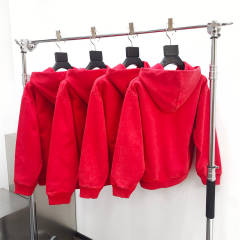 1:1 Quality Spider WorldWide Classic Fonts Hoodie Red