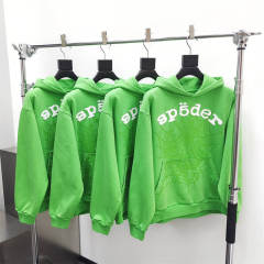 1:1 Quality Spider Spider Worldwide Hoodie / Pants Green Tracksuit