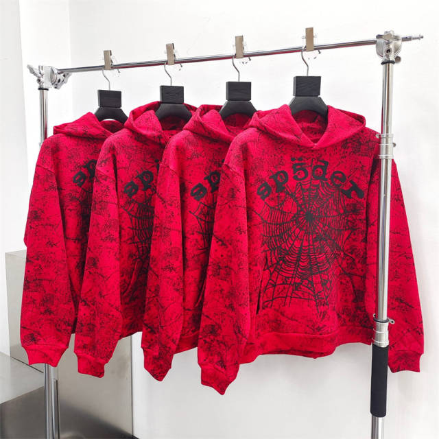 1:1 Quality Spider Web Print Hoodie & Pants Set