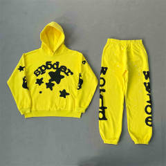 1:1 Quality Spider Hoodie & Pants Set Yellow