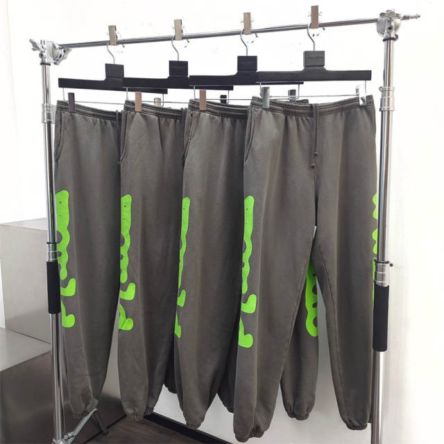 1:1 Quality Spider Worldwide Green Star Hoodie Gray