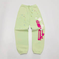 1:1 Quality Spider Foaming Print Hoodie & Pants Set Mint Green