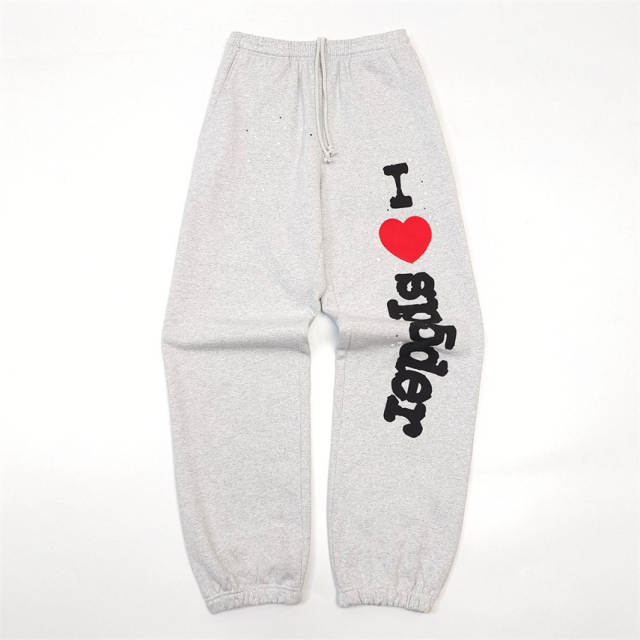 1:1 Spider Worldwide Black I Love Hoodie Gray