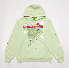 1:1 Quality Spider Foaming Print Hoodie & Pants Set Mint Green